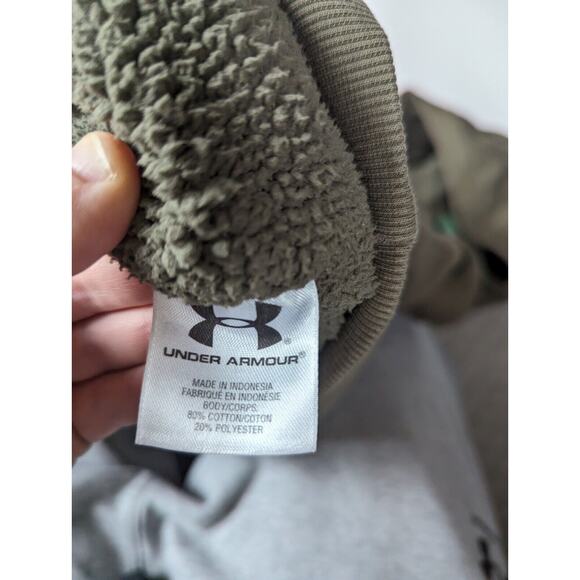 Under Armour Woman's Sz MStorm Green Full Zip Hoodie Semi Fitted Sherpa Lined... - Picture 4 of 12